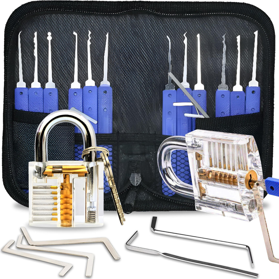 Retoo Lockpicking Set 17 Stück Dietrich, 12 Picks und 5 Drehmomentschlüssel, perfektes Lock Pick Set