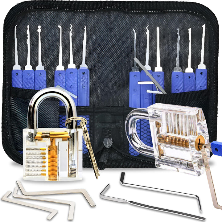 Retoo Lockpicking Set 17 Stück Dietrich, 12 Picks und 5 Drehmomentschlüssel, perfektes Lock Pick Set