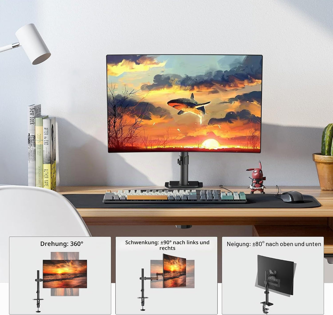 Bracwiser Monitor Halterung, Arm für 13-32 Zoll LCD LED Bildschirme bis 10kg, Höhenverstellbar Bilds