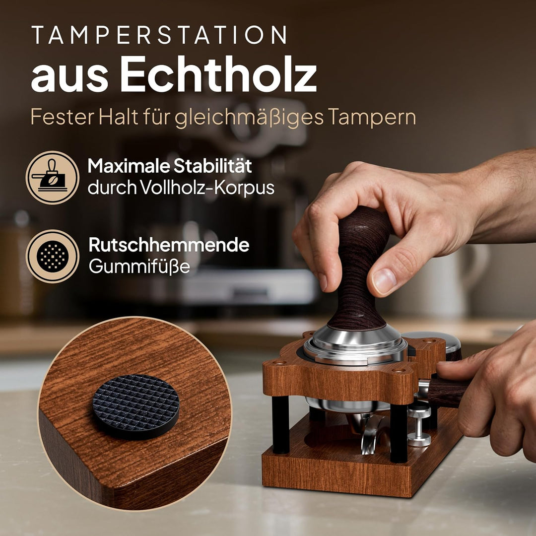 mahona Tamperstation 58mm, 54mm, 53mm - Espresso Tamper Station - Tamping Station - Siebträger Tampe