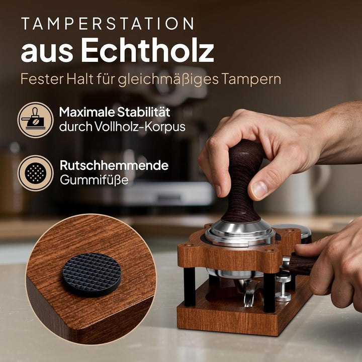 mahona Tamperstation 58mm, 54mm, 53mm - Espresso Tamper Station - Tamping Station - Siebträger Tampe