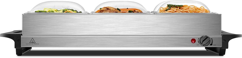 Buffetwärmer | Warmhalteplatte | Speisewärmer | 300 Watt | 4 Speisebehälter | Buffet Wärmer | Speise