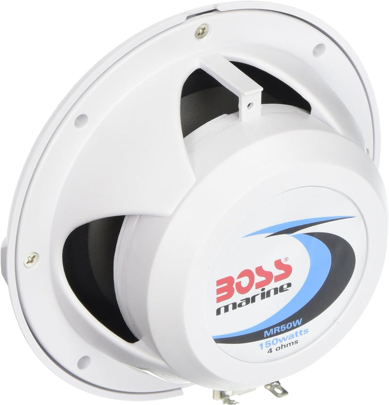 BOSS AUDIO MR50W WHITE 5.25" ROUND SPEAKERS (PAIR)