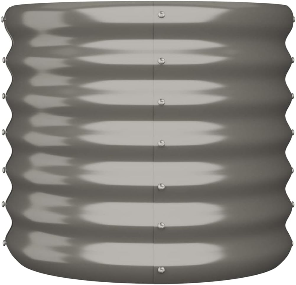 homiuse Pflanzkübel Pulverbeschichteter Stahl 40x40x36 cm Grau Hochbeet Metall PflanzküBel Hochbeete