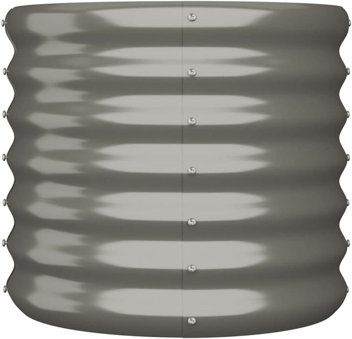 homiuse Pflanzkübel Pulverbeschichteter Stahl 40x40x36 cm Grau Hochbeet Metall PflanzküBel Hochbeete