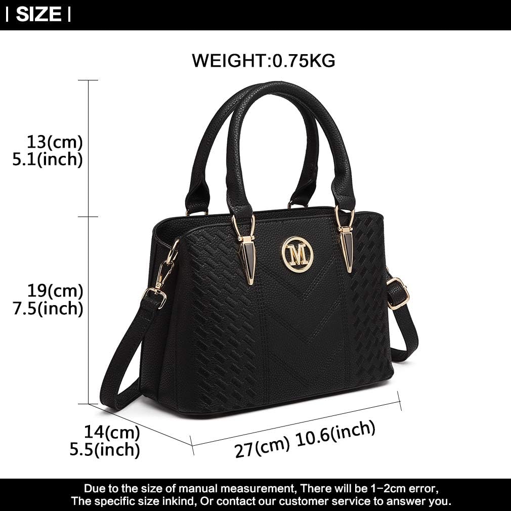 Miss Lulu Handtasche Damen Mittelgross Henkeltasche Elegante Schultertasche Tasche für Damen mit Lyc