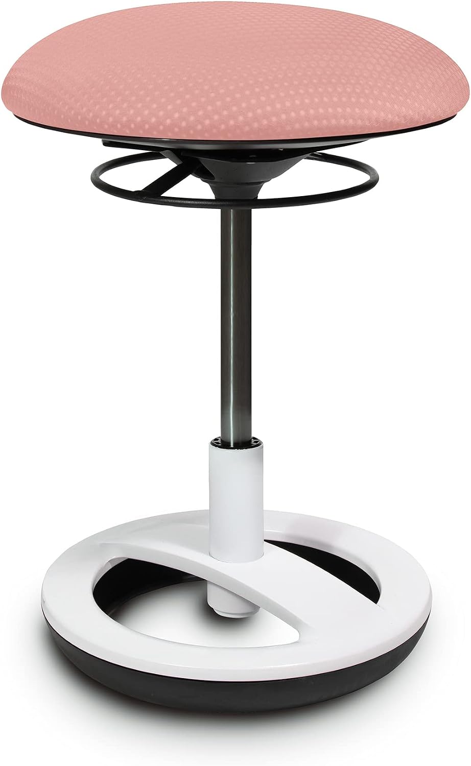 TOPSTAR Sitzhocker Sitness Bobby für Kinder, Standfussring Alu weiss lackiert, Stoff, Zart Rosa SU83