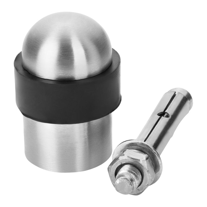 4 x SO-TECH® Bodentürstopper POLL Ø 35 mm echt Edelstahl gebürstet massiv Türstopper für Bodenmontag