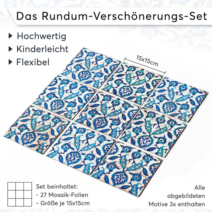 Fliesensticker für - [ Boden Fliesen ] - Aufkleber Folie Sticker für Fliesen Boden - Küche oder Bad