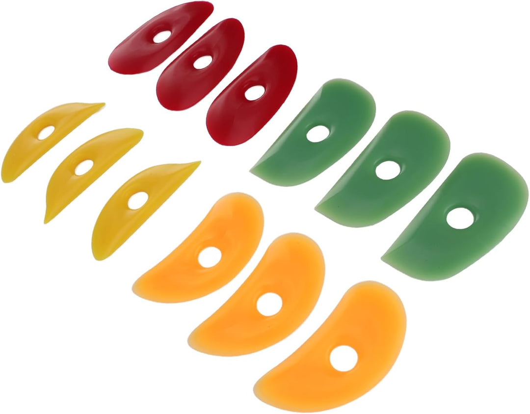Mudtool, Tonwerkzeuge, 12 Stück, Keramik-Gummi-Ton-Keramikrippen, Silikon-Bildhauerwerkzeuge, Weiche