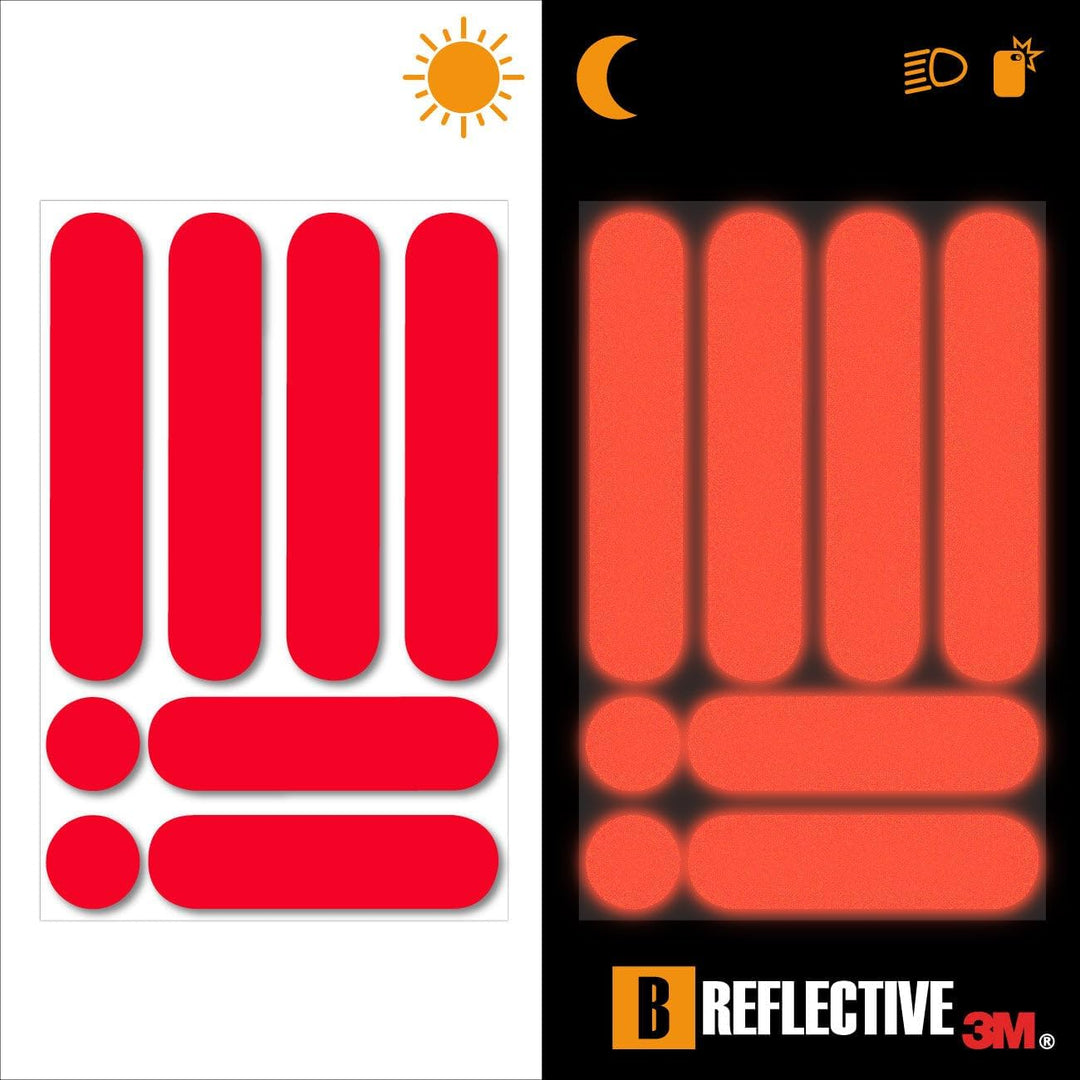 B REFLECTIVE - Set Aufkleber Reflektor Streifen für 2 Elektroroller, Elektrofahrrad, ... - Selbstkle