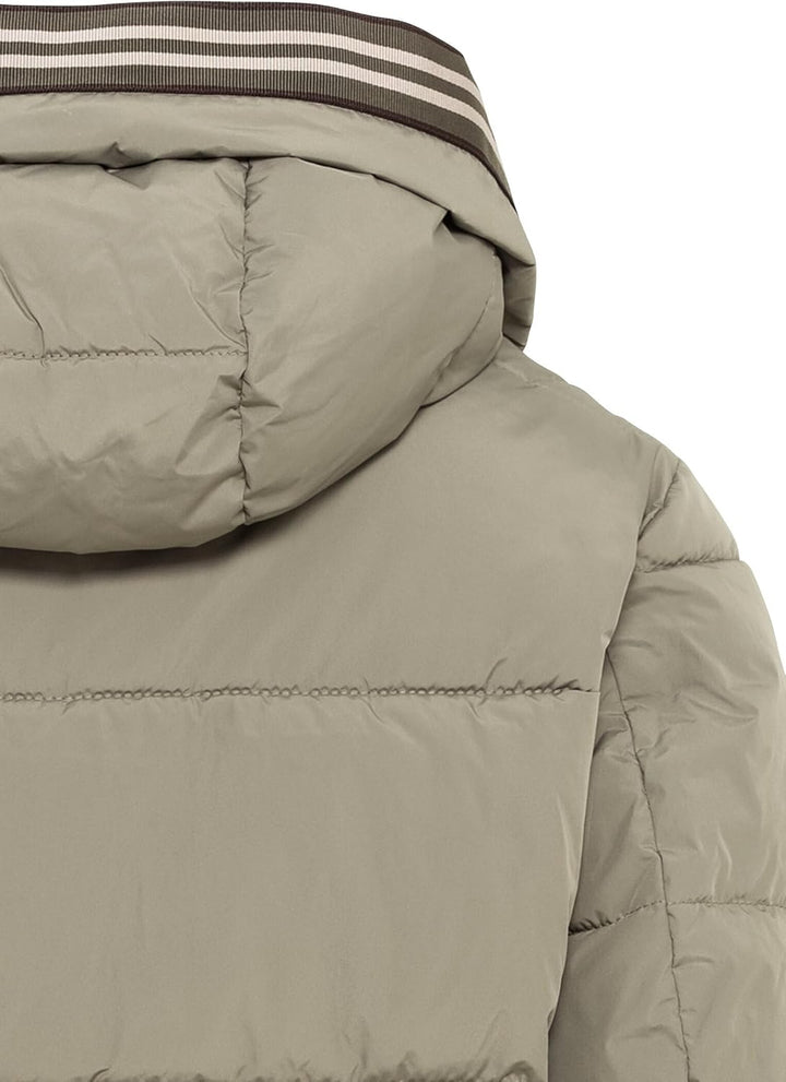 camel active Damen Langer Puffermantel aus recyceltem Polyester 38 Grün, 38 Grün