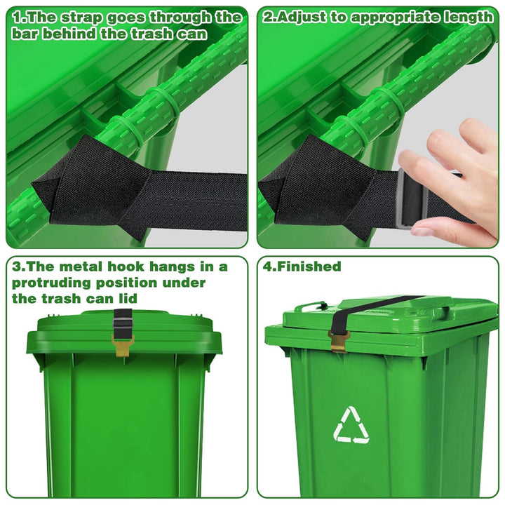 CANIPHA 2pcs Trash Locks Bärensicheres Mülleimer Deckelschloss, Verstellbares Mülleimer Schlösser fü