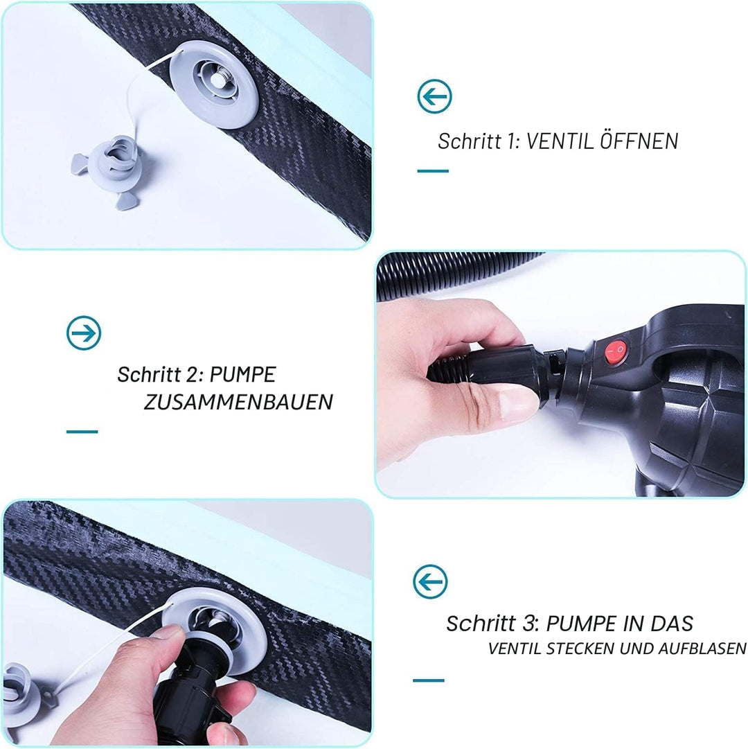 EVOLAND Turnmatte Aufblasbar, Tumbling Matte, Aufblasbare Matte Tumbling Track mit elektrischer Pump
