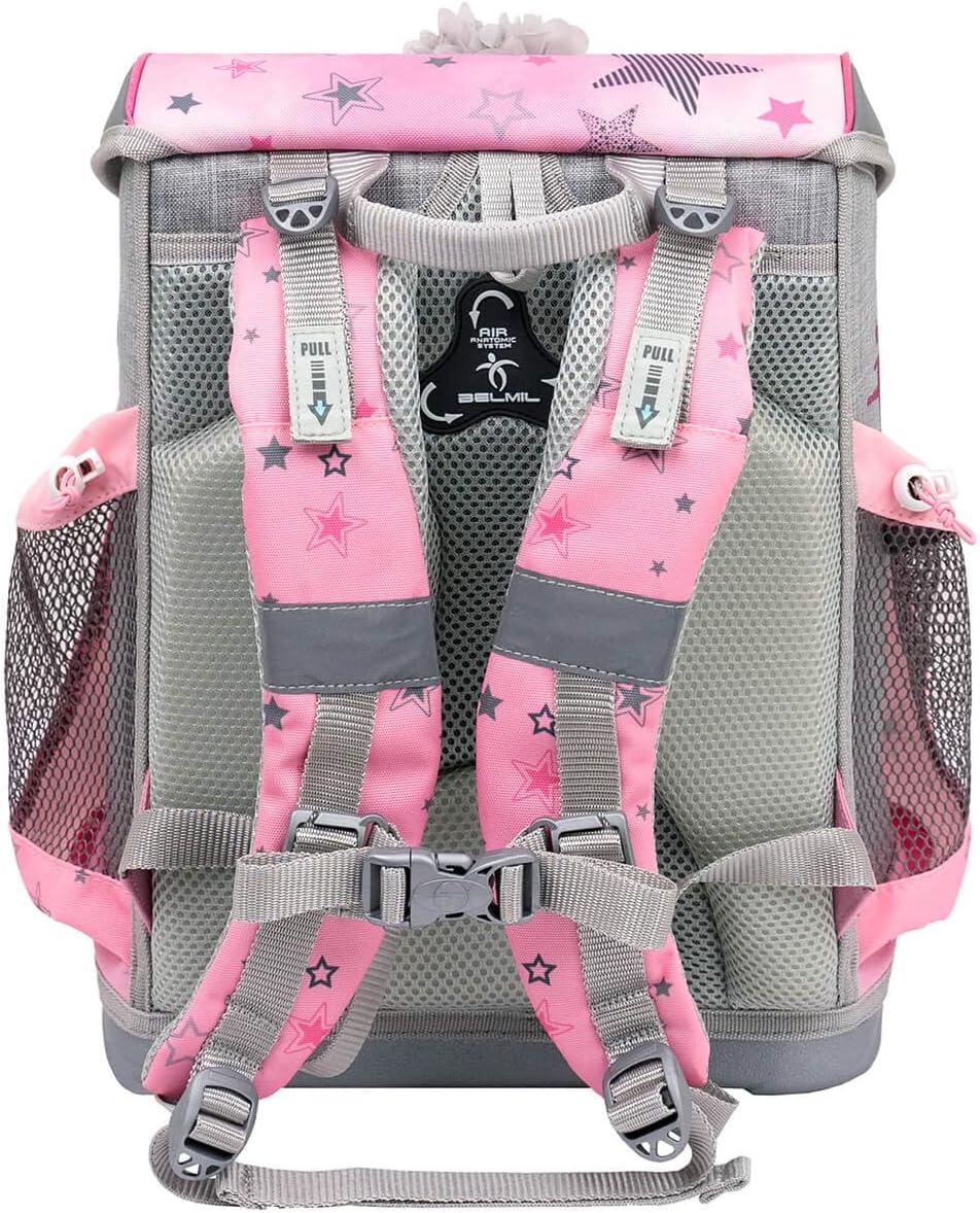Belmil ergonomischer Schulranzen Set 4 -teilig für Mädchen 1, 2 Klasse Grundschule/Super Leicht 800-