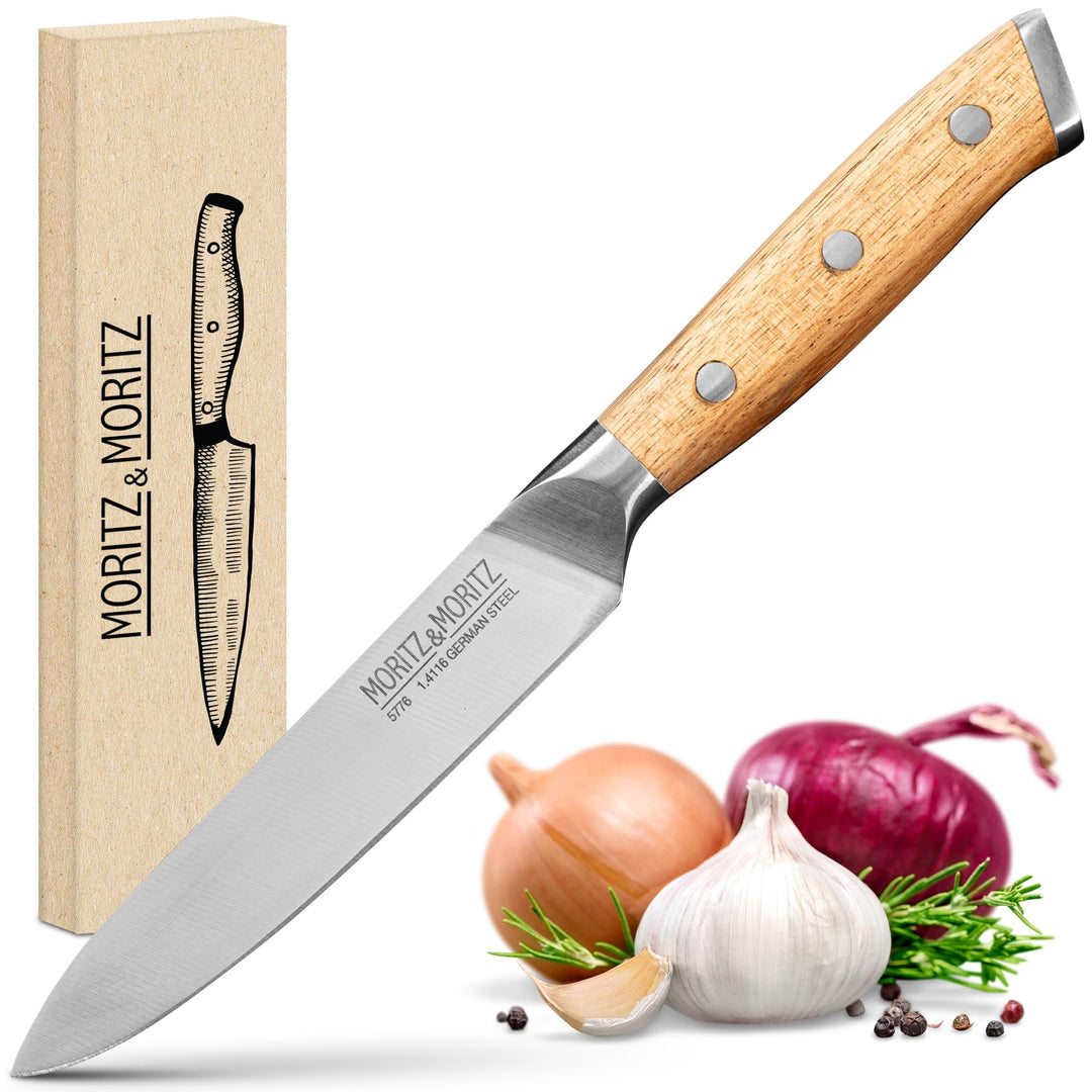 Moritz & Moritz Profi Küchenmesser 13 cm - Universalmesser Küche Kochmesser - Allzweckmesser für Obs