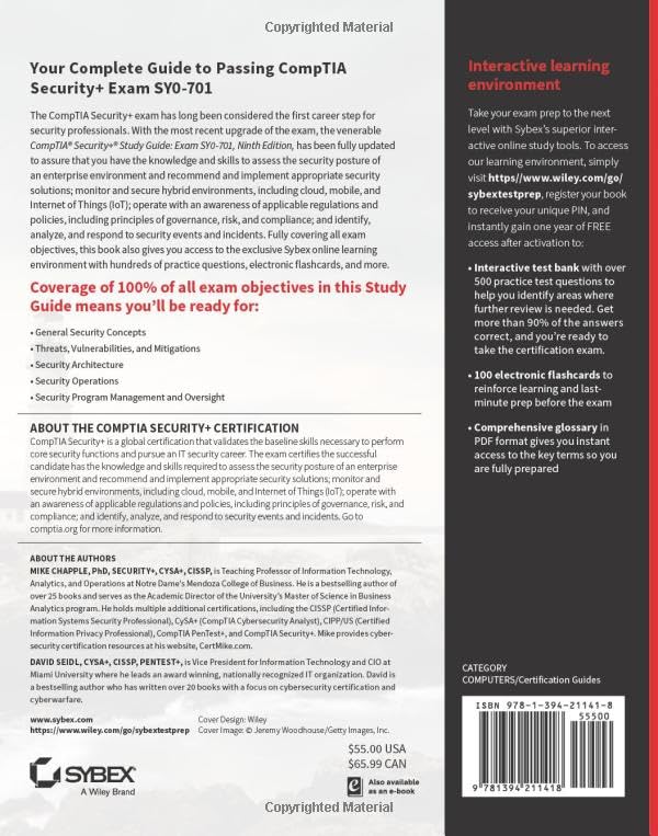 CompTIA Security+ Study Guide with over 500 Practice Test Questions: Exam SY0-701 (Sybex Study Guide
