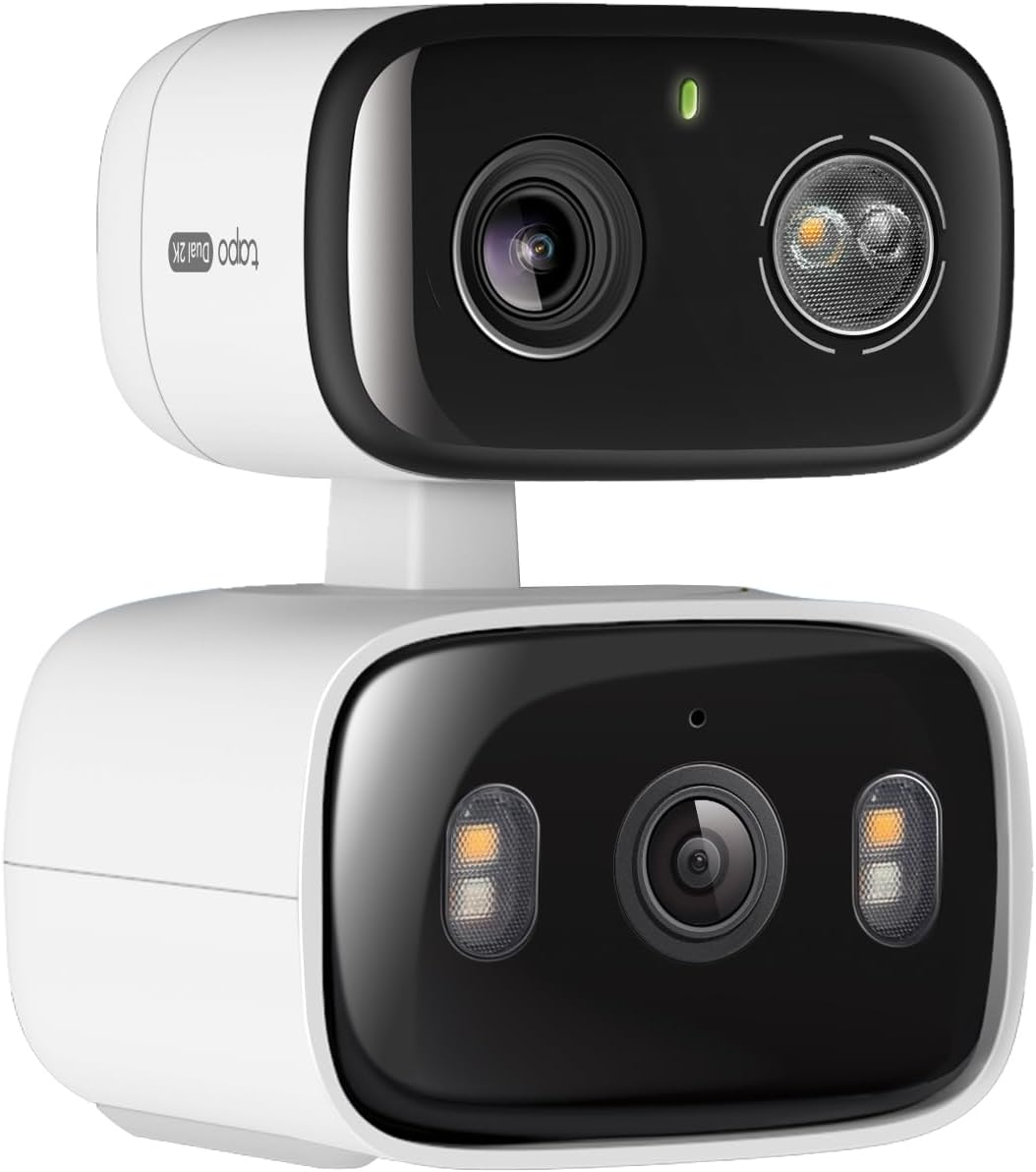 Tapo C246D WLAN Überwachungskamera Aussen mit 2K Dual-Objektiv, 125° Weitwinkel & 6mm Teleobjektiv,