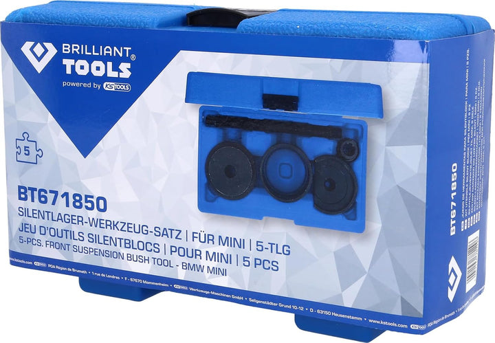 BRILLIANT TOOLS BT671850 Silentlager-Werkzeug-Satz, für BMW Mini, 5-tlg [Powered by KS TOOLS]