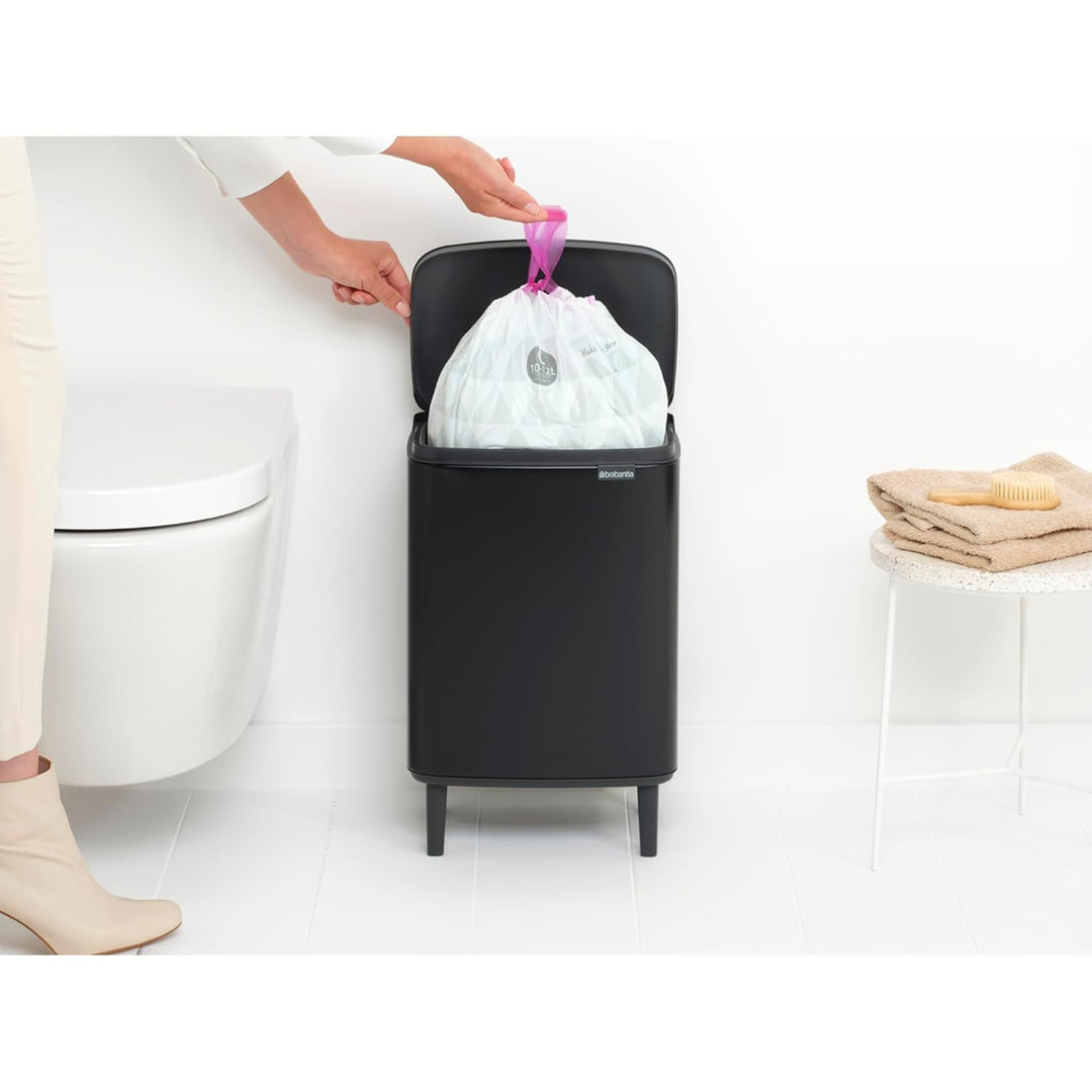 Brabantia - Mülleimer Bo Hi 12L mit Soft-Close-Deckel, herausnehmbarem Inneneimer und Transportgriff