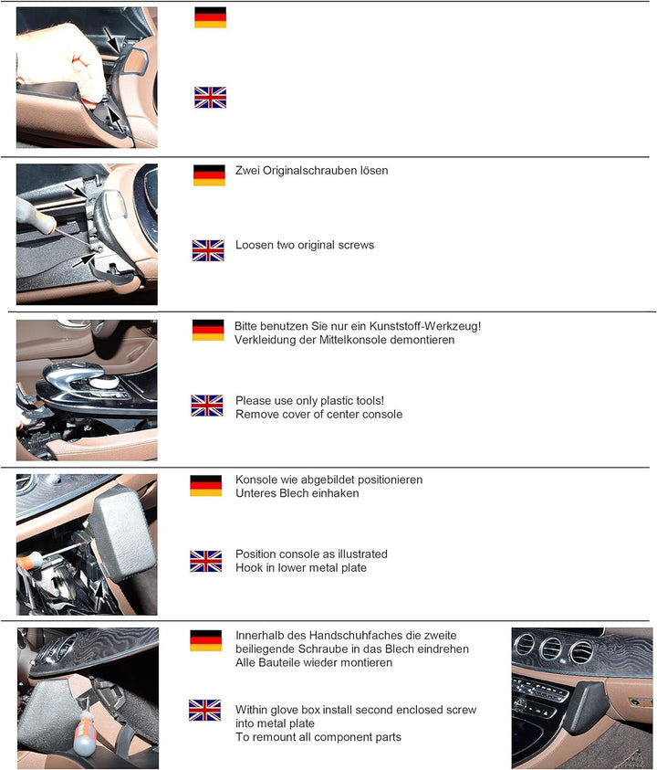 KUDA 2355 Halterung Kunstleder schwarz für Mercedes E-Klasse (W213 / S213) ab 04/2016, 2355