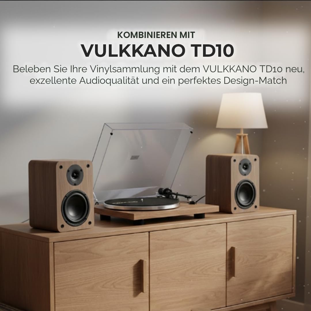 VULKKANO A4 ARC Aktivlautsprecher mit 4" Woofer, Bluetooth 5.0, HDMI ARC, Optica, RCA, USB, mit Subw