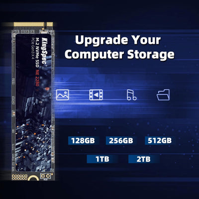 KingSpec SSD 256GB, M.2 NVMe Gen3x4 SSD 2280 - Bis zu 2400MB/s, Internes Solid State Drive mit 3D NA
