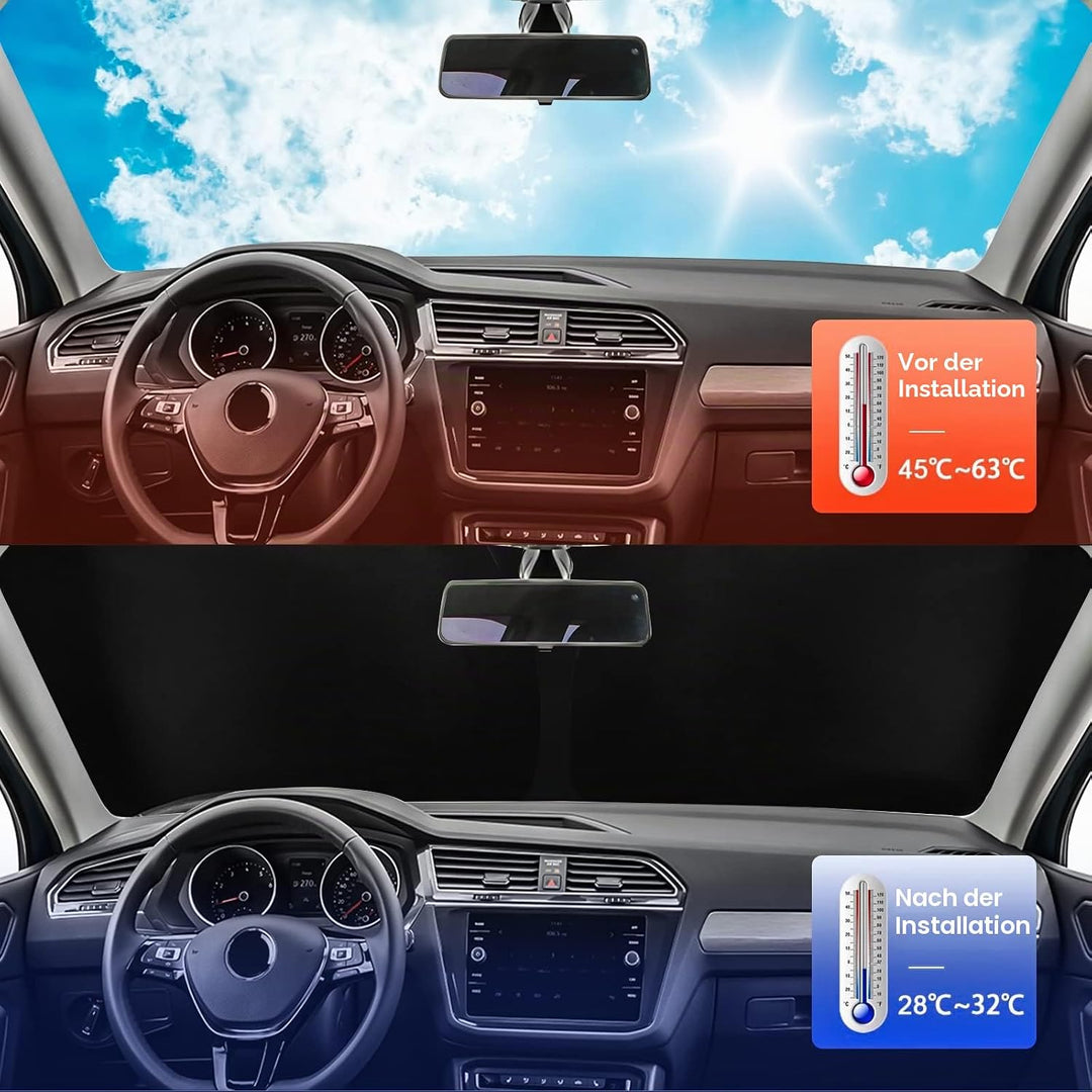 Auto Frontscheibe Sonnenschutz Ersatz für VW Golf 7 MK7 2014-2020, Faltbar Sonnenschirm Abdeckungen,