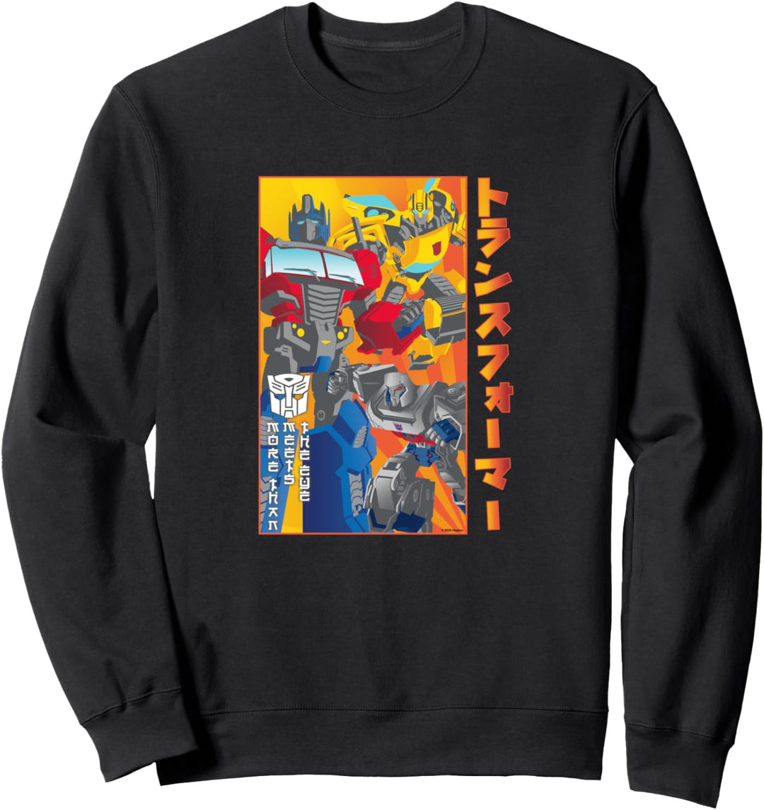 Transformers Vintage Retro Autobots Kanji Group Shot Poster Sweatshirt