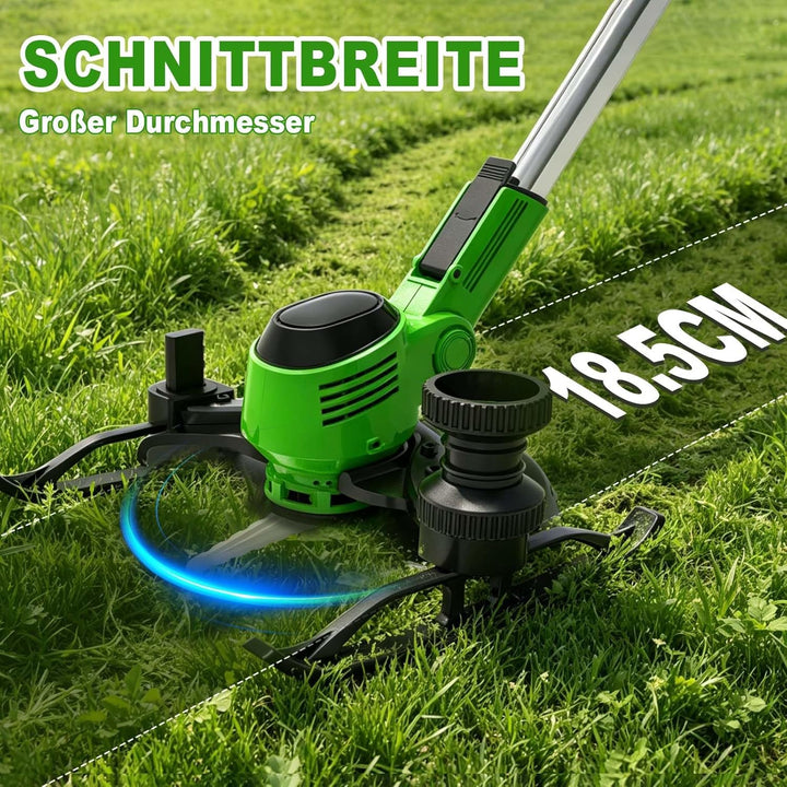 Rasentrimmer mit Akku, 2 in 1 Akku Rasentrimmer mit 2 x 3.0Ah Akku | 21V Akku Freischneider/Rasenkan