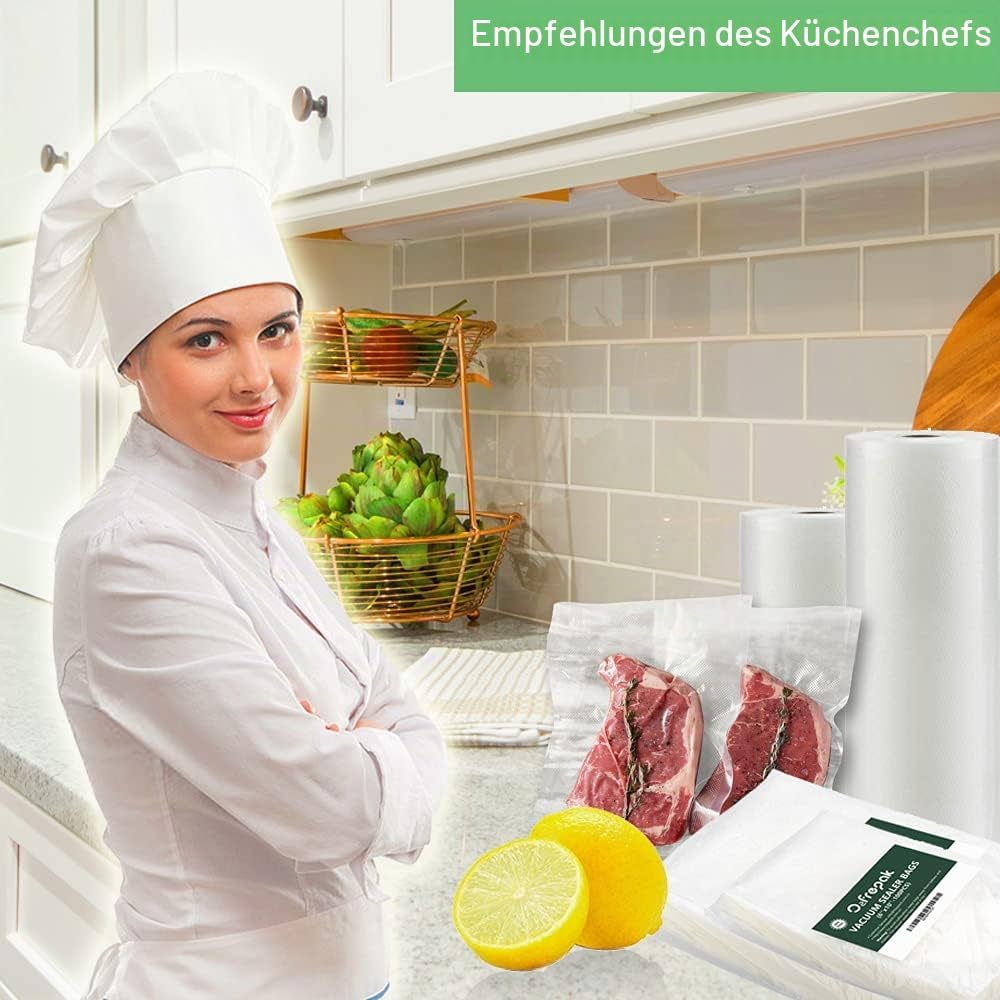O2frepak 100 Beutel (50) 20x30cm und (50) 28x40cm Vakuumier Beutel Vakuumbeutel für Lebensmittel,BPA