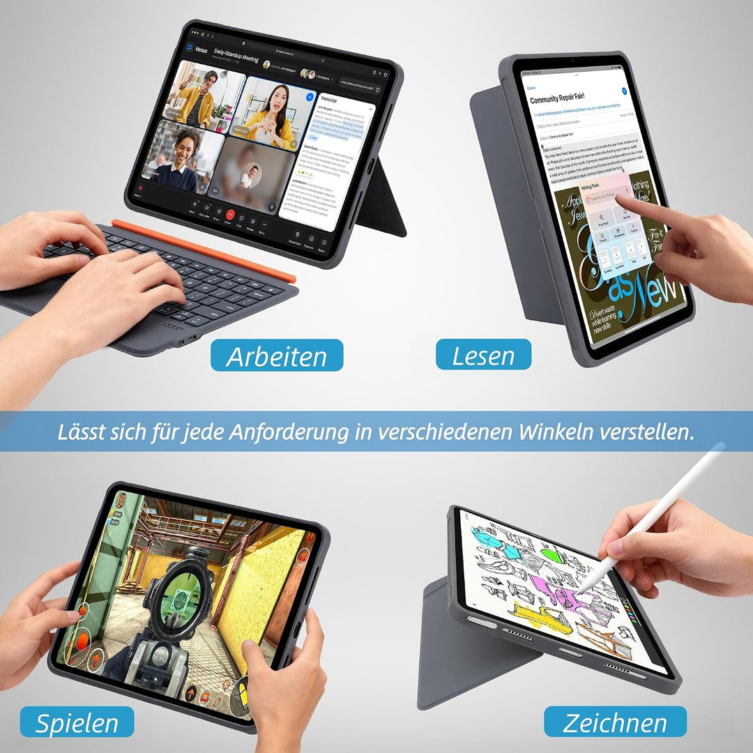 Tastaturhülle für iPad Pro 12,9" (3., 4., 5., 6. Gen.) und iPad Air 13" (M4/M3/M2,2026/2025/2024) –