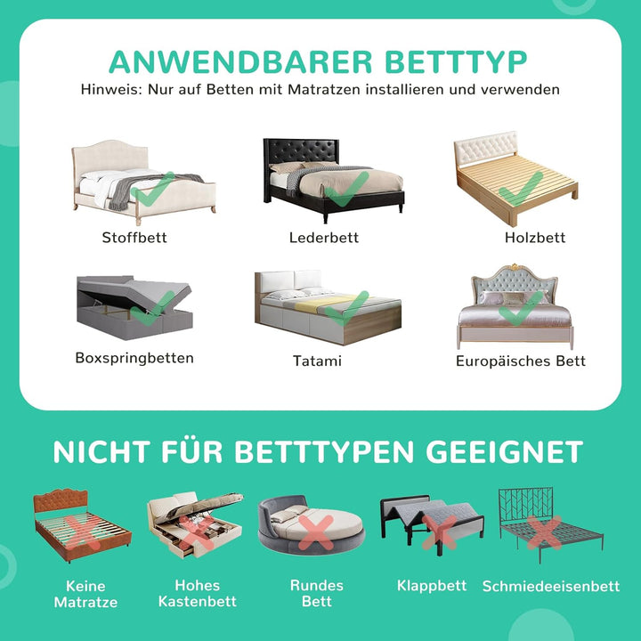Soontrans Rausfallschutz Bett, Sorgt für Süsse Träume für Ihren Kleinen, Rausfallschutz Boxspringbet