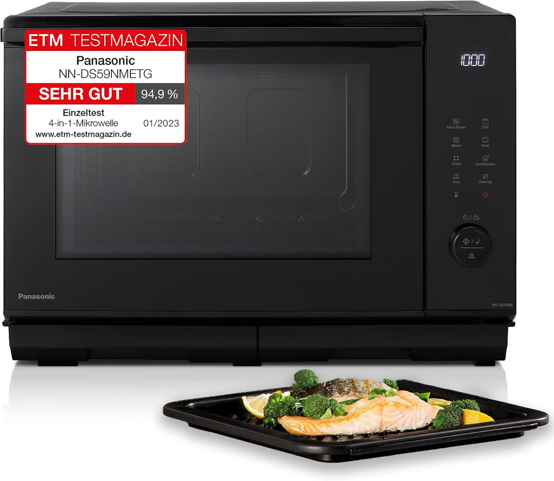 Panasonic NN-DS59 4-in-1 Kombi Dampfbackofen (Mikrowelle, Dampf, Ober-/Unterhitze und Grill, 27 Lite