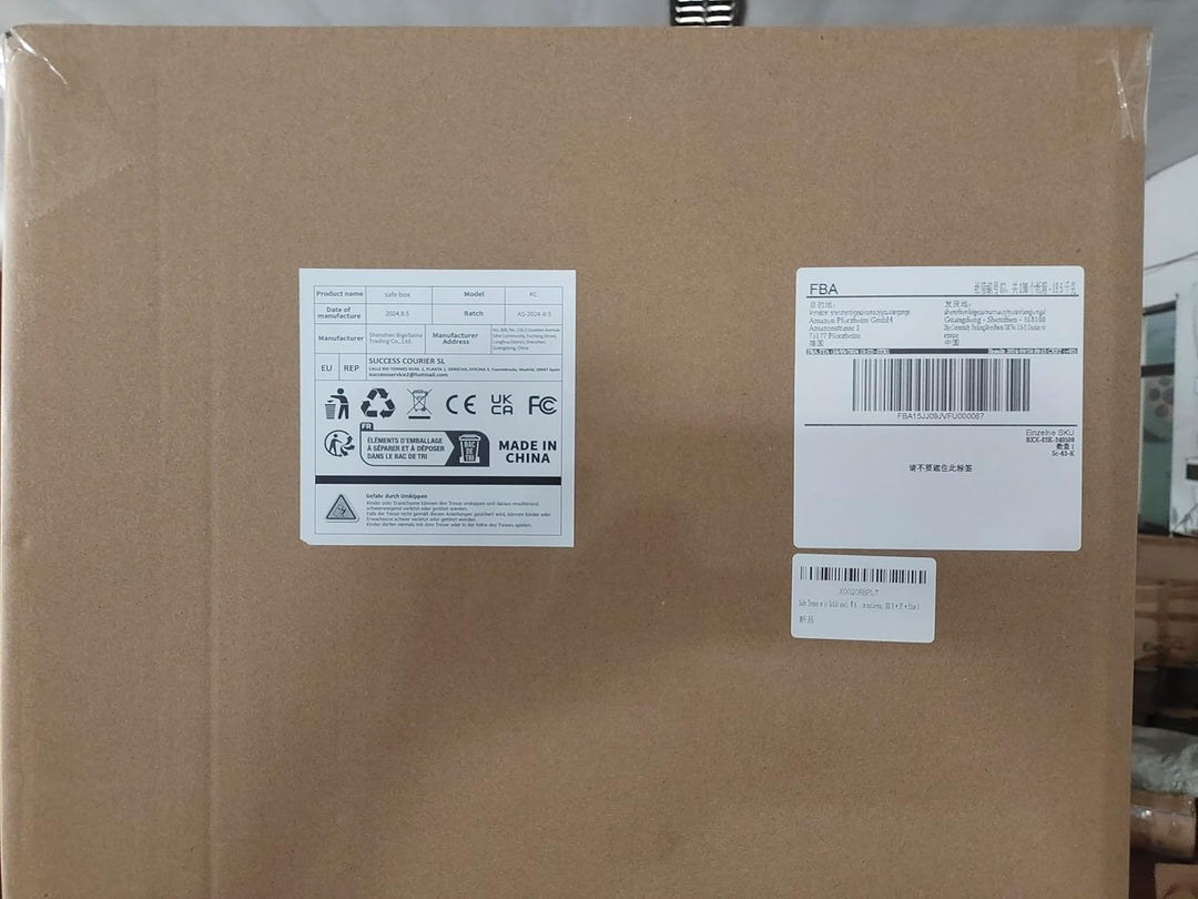 Safe Tresor mit Schlüssel, WASJOYE Möbeltresor mit Schlüssel-Schloss für Zuhause/Büro, 43L Gross Wan