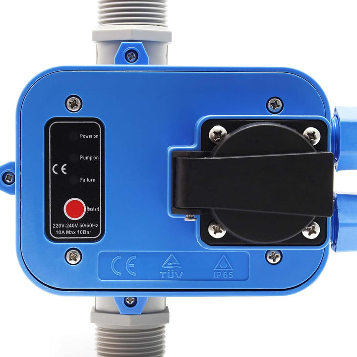 Wiltec Druckschalter EPC-2 230V 1-phasig bis 10 bar, Druckwächter mit Trockenlaufschutz für Hauswass