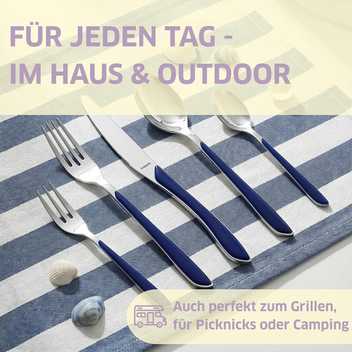 Kuppels Prisma Besteck Set für 6 Personen aus Edelstahl poliert | Besteckset 24-teilig | Hochwertige