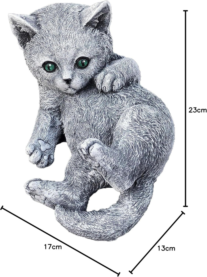 stoneandstyle Steinfigur Katze Bella spielend, massiver Steinguss, Frost- und wetterfest bis -30°C