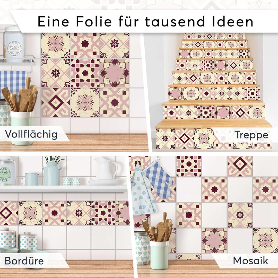 CREATISTO Klebefliesen Stickerfliesen Fliesenfolie - Hochwertige Sticker Aufkleber für Wandfliesen I