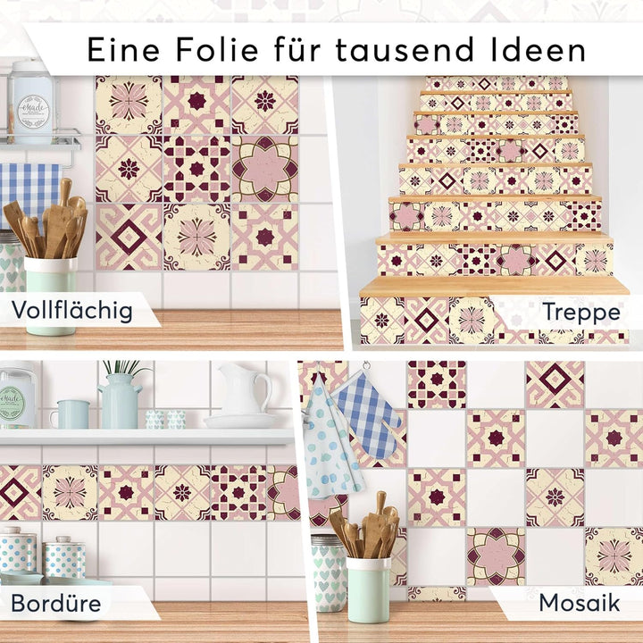 CREATISTO Klebefliesen Stickerfliesen Fliesenfolie - Hochwertige Sticker Aufkleber für Wandfliesen I