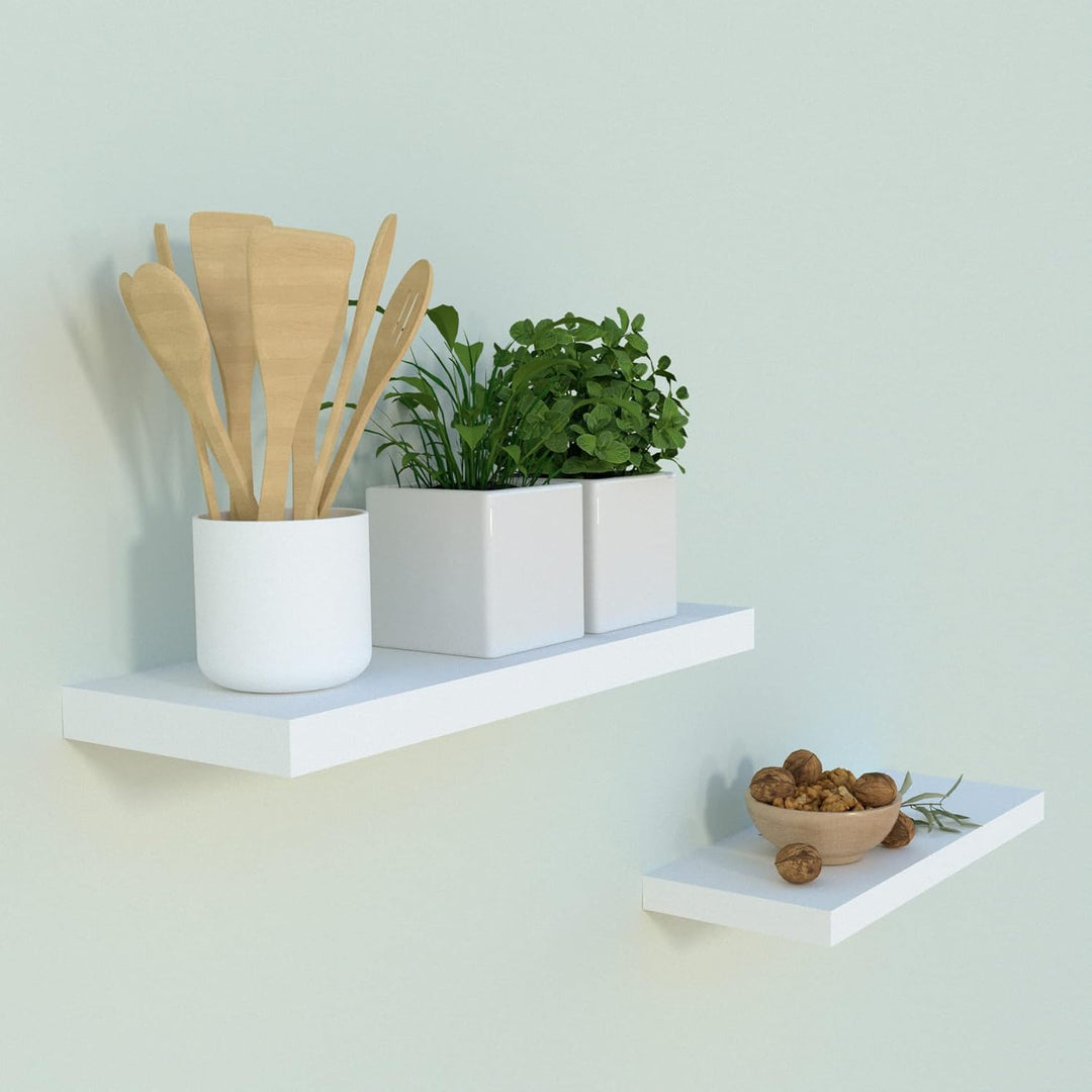 Henor Wandregal FSC® Holzwandregal 40 x 15 x 2.5 cm. Laden Sie 30 kg. Weiss 40 Weiss, P-15 Cm., 40 W
