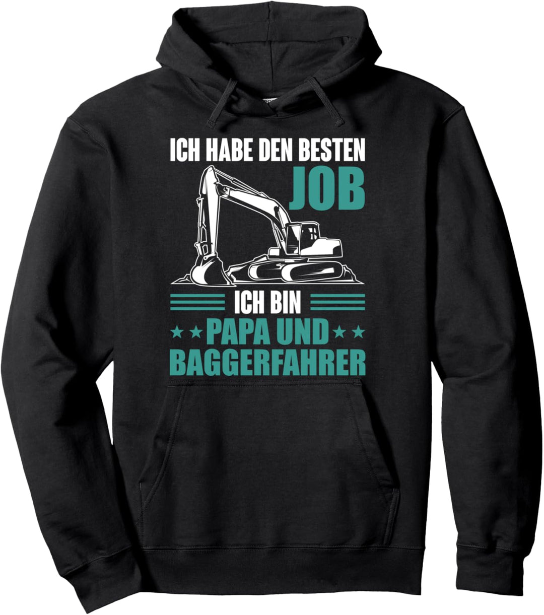 Papa & Bagger Fahrer Baustellen Geschenk Baggerführer Pullover Hoodie