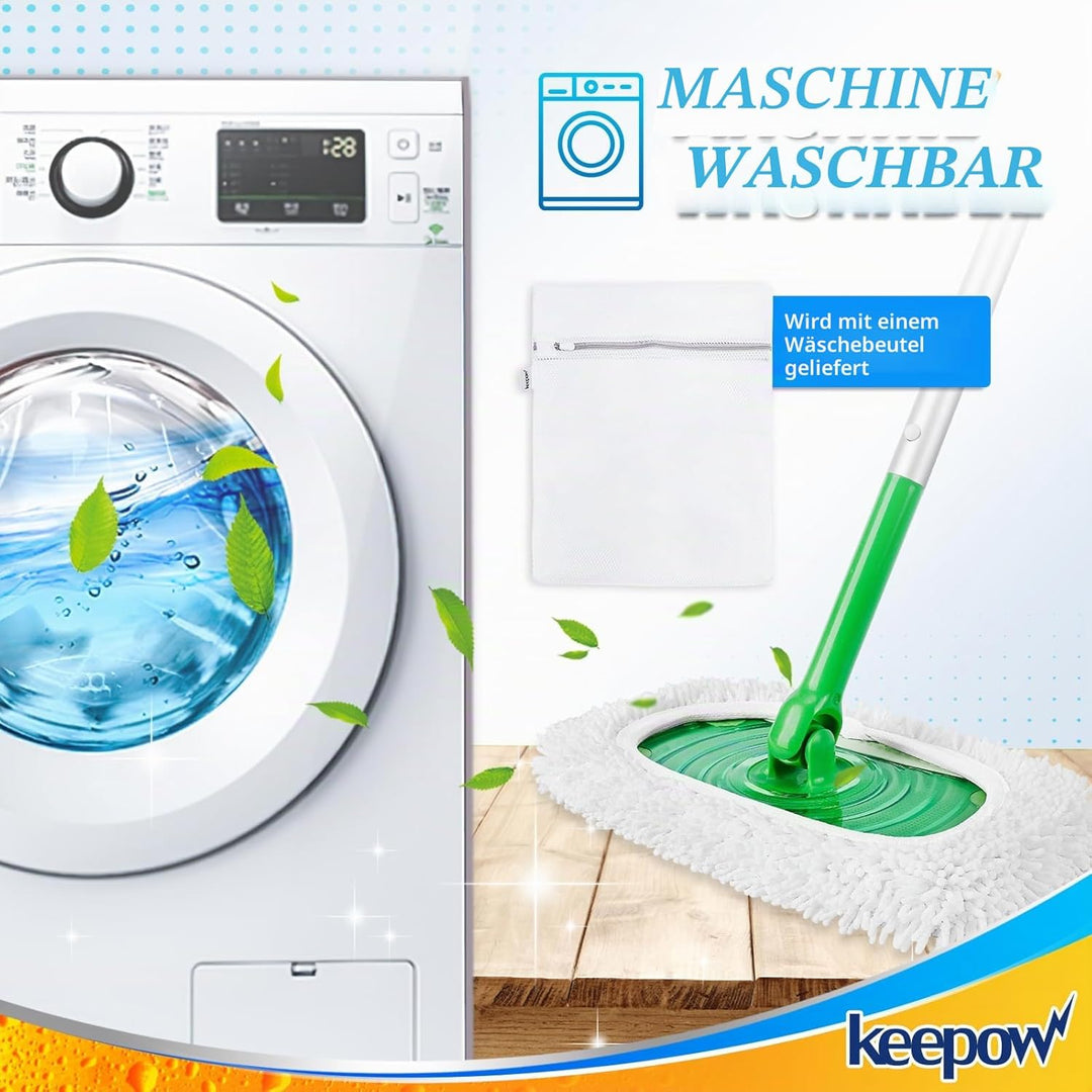 KEEPOW für Swiffer Bodenwischer 30 cm, Mikrofaser-Tücher für Swiffer Feuchte Bodentücher, Ideal für