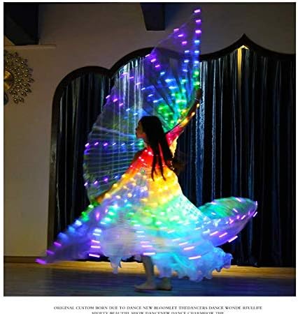 LAMF LED-Bauchtanz-Flügel mit Teleskopstab, leuchtende Schmetterlingsflügel, leuchtendes Performance