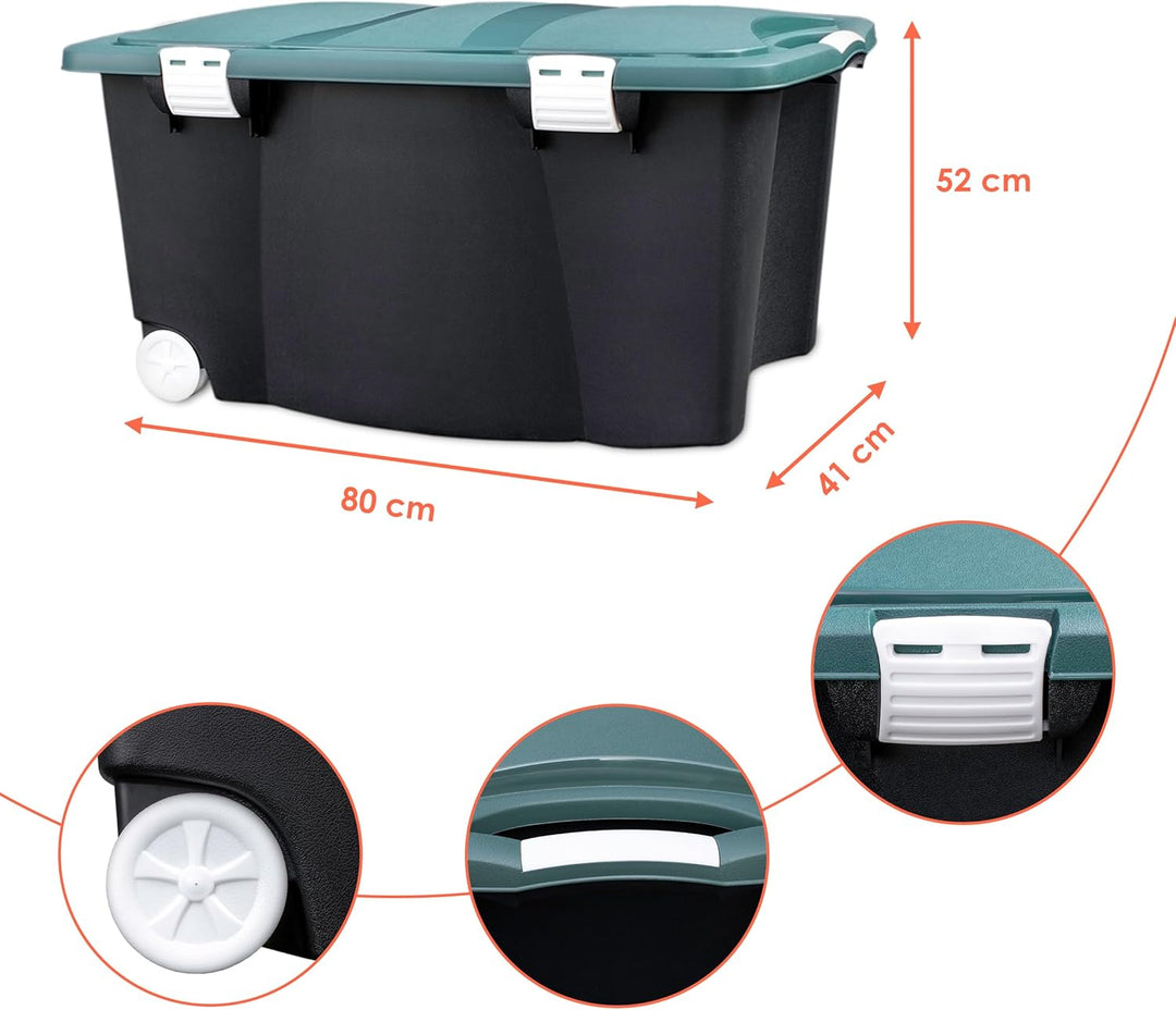 Spetebo Jumbo Allzweckbox 120 Liter mit Rollen - auch als Gartenbox und Spielzeugbox nutzbar