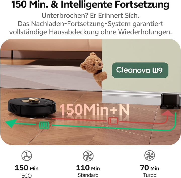 Vexilar W9 Saugroboter mit Wischfunktion, 5000Pa Staubsauger Roboter, LiDAR Navigation, 50 dB Leiser