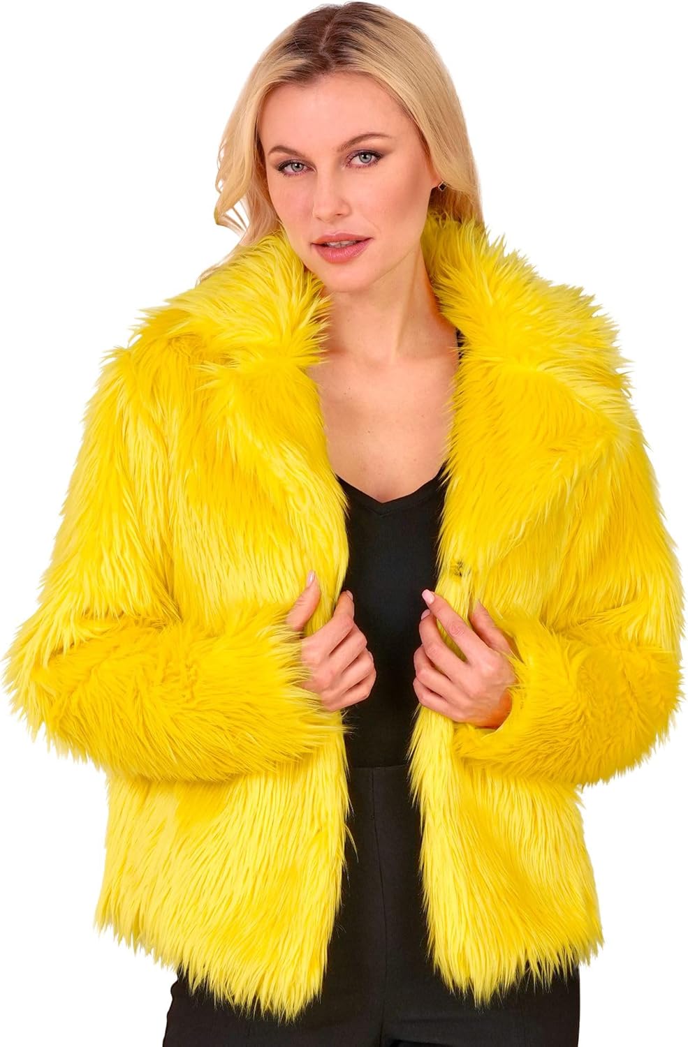 W WIDMANN MILANO Party Fashion - Damen Kunstfell-Jacke, flauschiger Pelz, Plüschjacke, Kostüm, Party