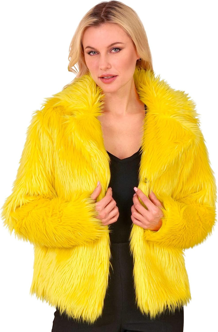 W WIDMANN MILANO Party Fashion - Damen Kunstfell-Jacke, flauschiger Pelz, Plüschjacke, Kostüm, Party