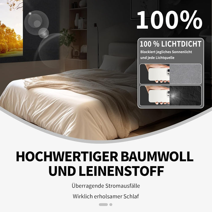 BKSAI Fenster Verdunkelung Dachfenster Leinenoptik Material-Upgrade für Faltenfreie Verdunklungsroll