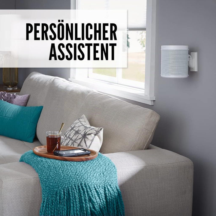 SANUS Wandhalterung (verstellbar, für Sonos Play: 1 und Play: 3 Lautsprecher – Weiss (2 Stück) Weiss